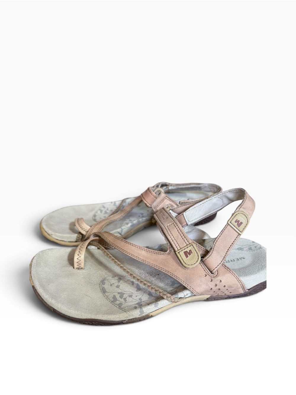Merrell Tan Leather Toe Loop Comfort Sandals Women’s Size 7